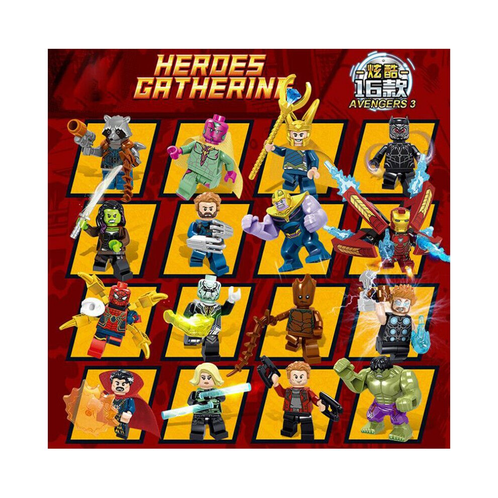 16pc Kid's Avengers Minifigures Compatible With Lego Blocks Mini Figures