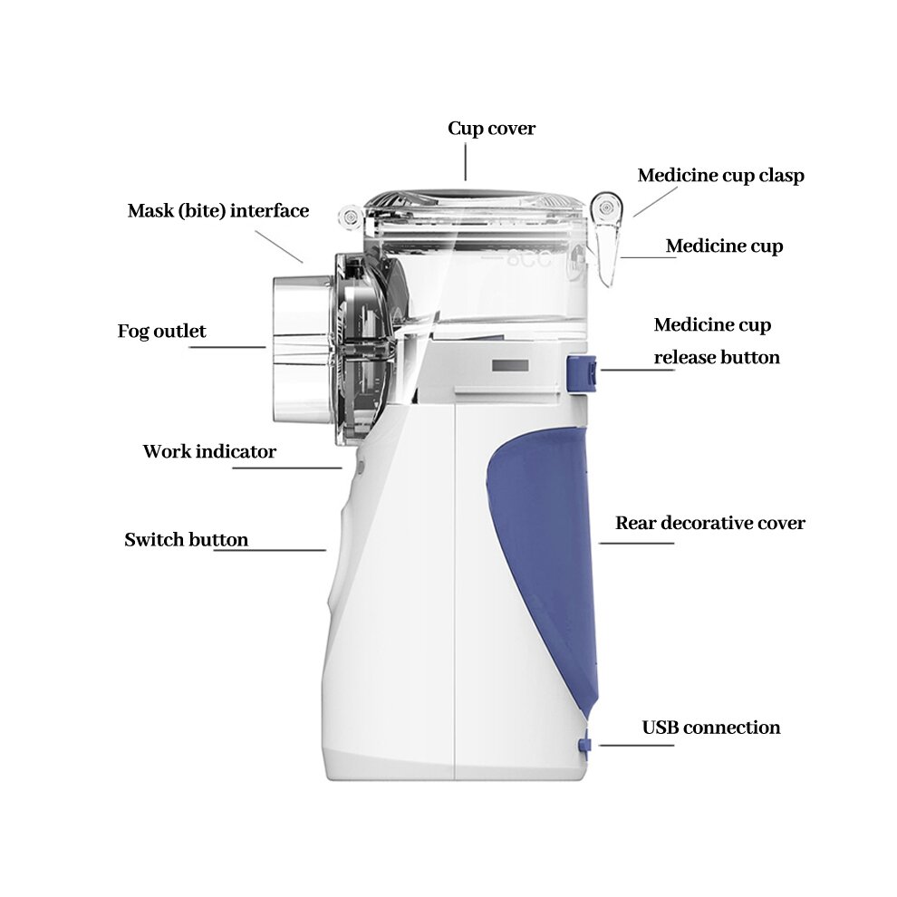 Portable Travel Nebulize Inhaler Ultrasonic Respirator Machine Mesh Rechargeable