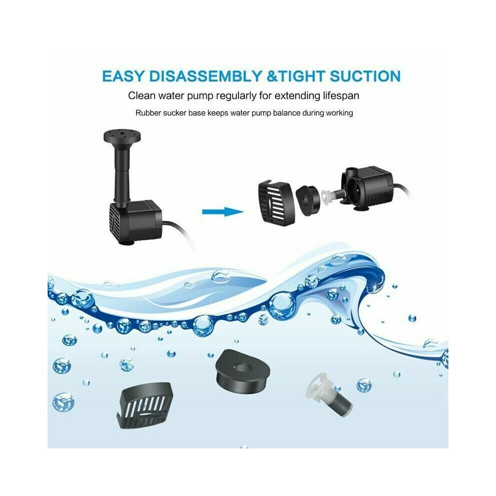 Solar Panel Powered Water Feature Plants Pump Garden Pool Pond Aquarium Fountain Water P