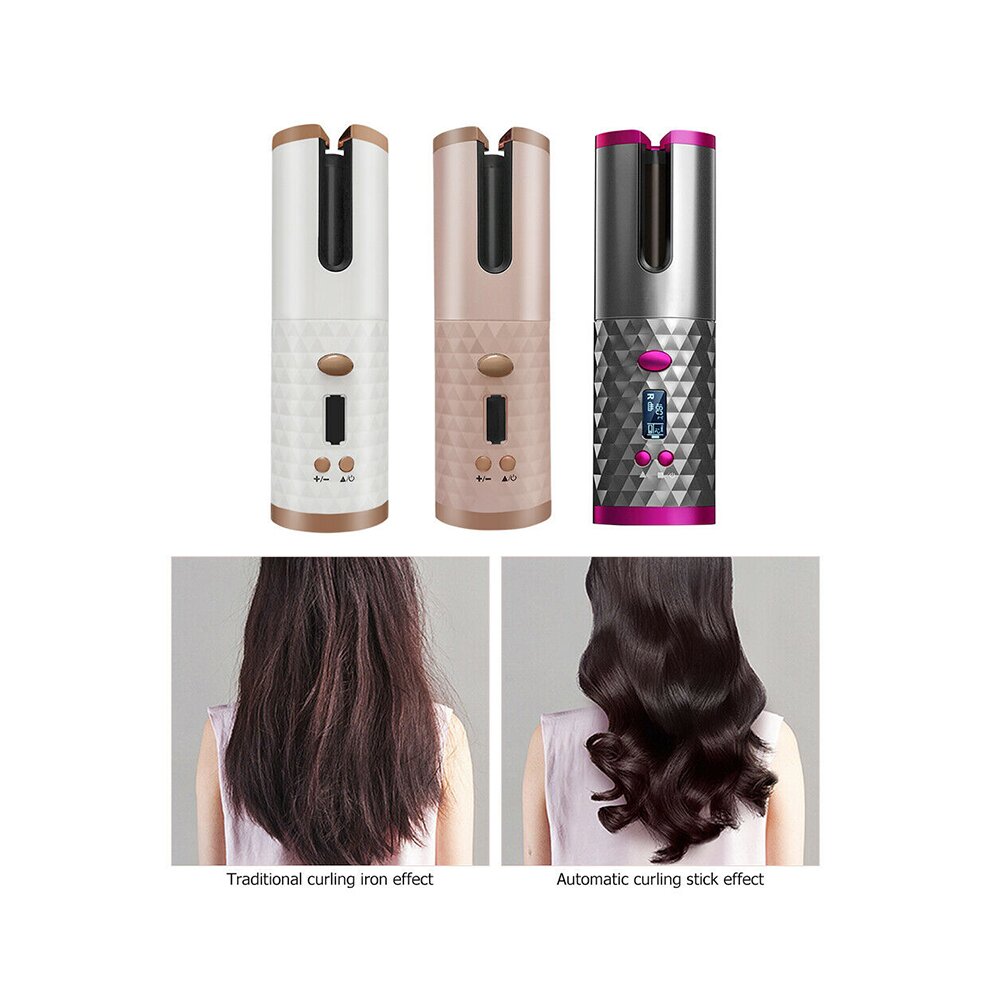 (Black) Automatic Cordless Curling Tongs