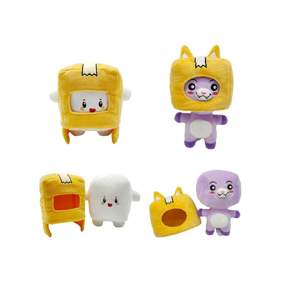 Lankybox Plush Toy Detachable Boxy Foxy Rocky 3pcs Set  Birthday Gifts For Kids and Fans Valentine Gifts for Her Car Office Room Decoration Soft Pillow Great Collections for Cartoon Fans