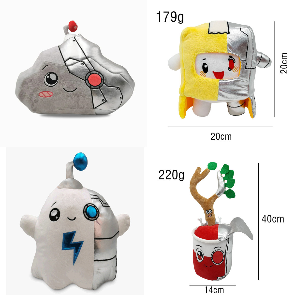 (Robot 35cm) Lankybox Plush Toys Mechanical Toy Thicc Shark Boxy Robots Dolls Cyborg Plush Toys, Cute Detachable Stuffed Figure, Soft Stuffed Pillow Gifts for Fans