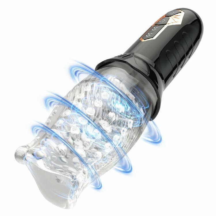 Male Sex Toys Electric Male Masturbator Cup Mastuabors Toys Automatic Masturberbate Adult Oral Pocket Pussy Vibrator Stroker Toy Realistic Massager for Penis Stimulation Rotating Vibrating Functions