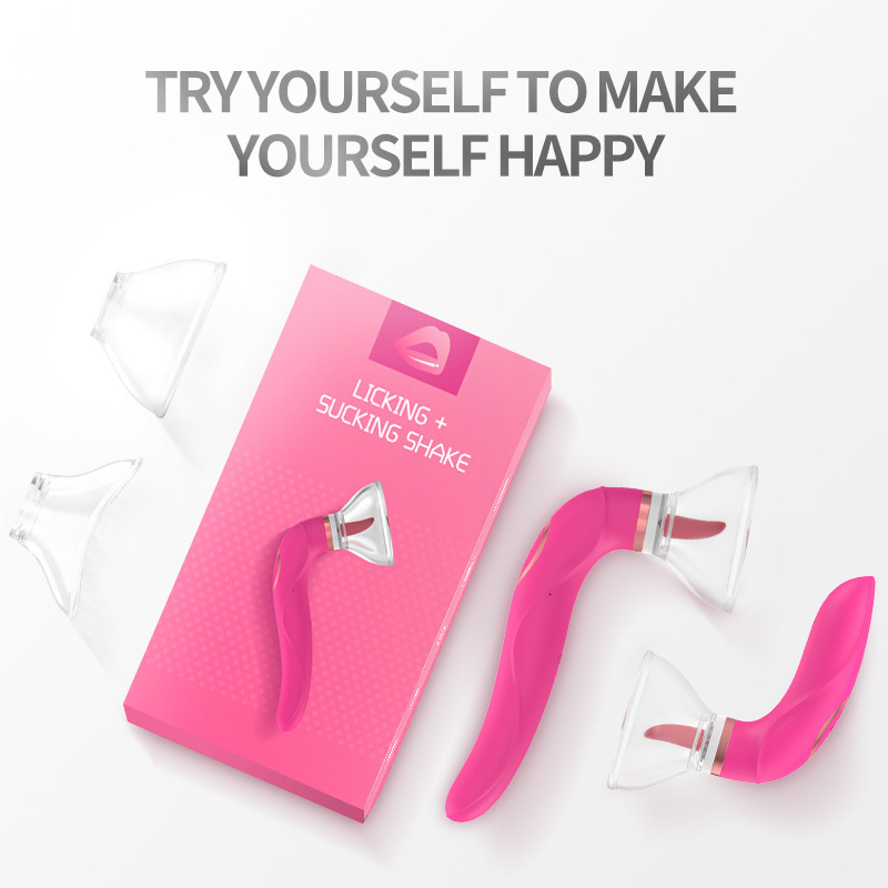 (Pink) Sex Toy for Her G-spot Stimulator Toy for Women Vagina Anal Suction Massager Tongue Licking Design Vibrating Clit Sucker Couple Gift