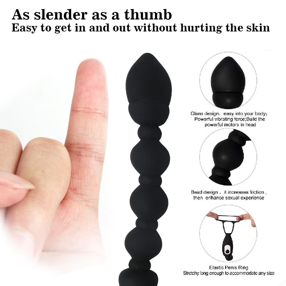 Anal Vibrator Massager Sex Toys G spot Stimulation Vibrating Bead Masturbator Adult Toys with Cock Ring Wearable Remote Control