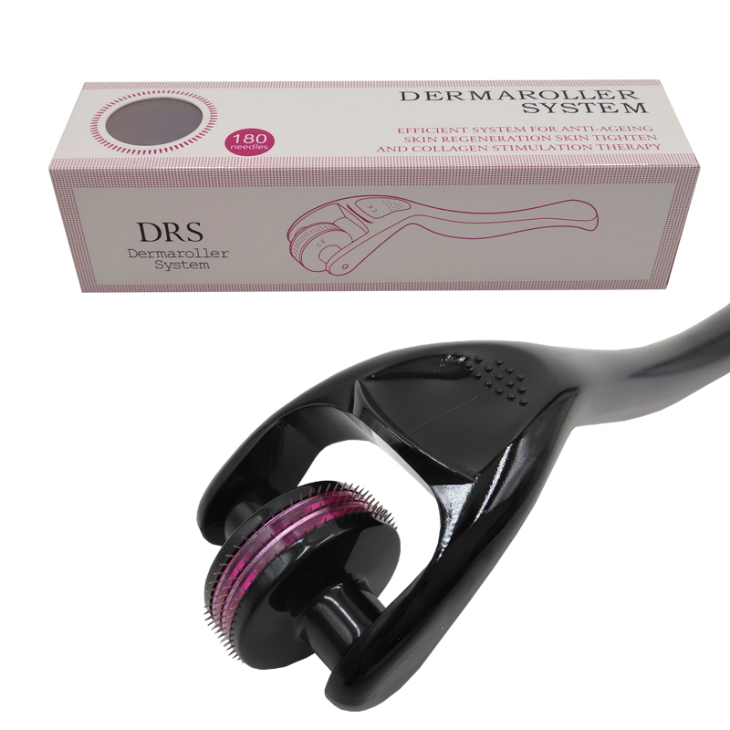 (0.2mm) Derma Microneedle Roller 180 Titanium Micro Needles Rollers Mesotherapy Microagulhamento Therapy Skin Care Tool for Face and Body Remove Light Wrinkles Eye Pouches Black Heads Light Pigmentations