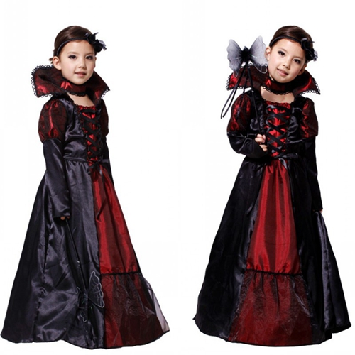 Vampire Princess Kids Costume Set for Girls Halloween Dress Up Party Carnival Cosplay