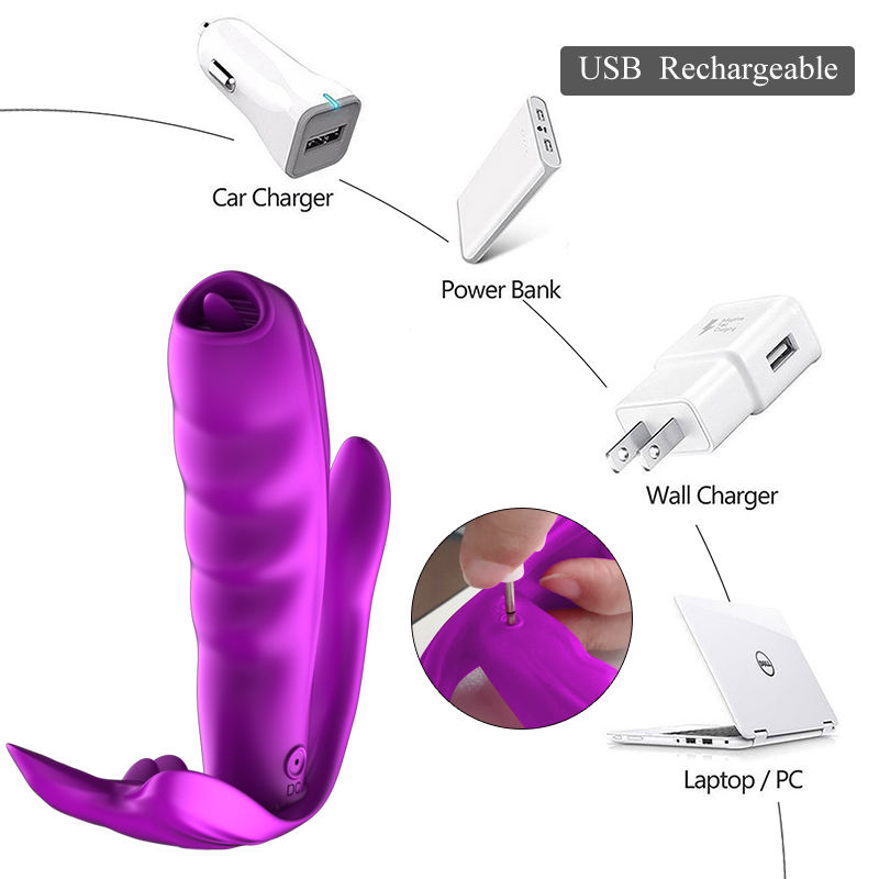 Sex Toys Remote Wearable Pantie Vibrator Sucking Tongue Adult Toys Licking Fun Toys Clitoral G Spot Massager Vagine Stimulator for Woman