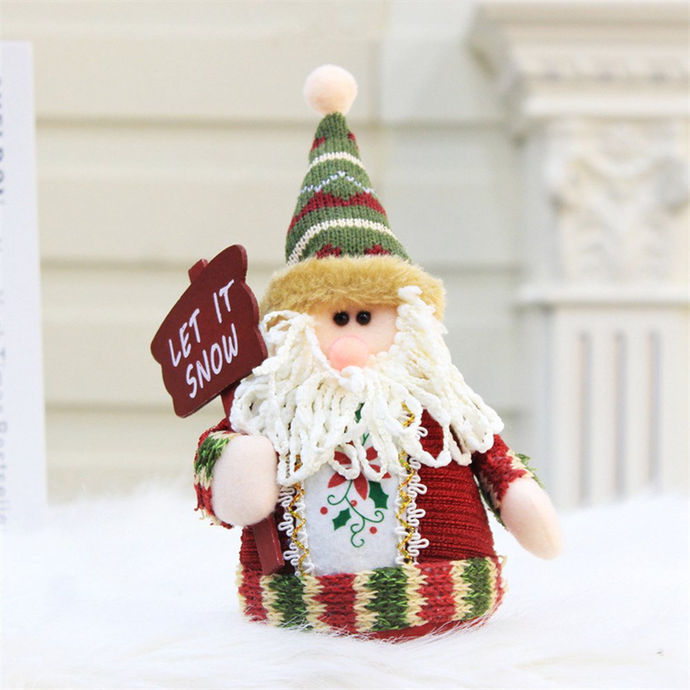 Cute Christmas Santa Snowman Deer Doll Decoration Gift Doll Christmas Tree Hanging Ornament New Year Xmas Home Decoration