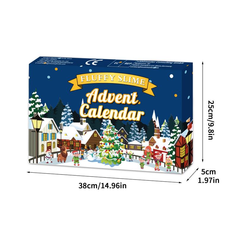 Christmas Advent Calendar 24PCS Christmas Countdown Calendar Toys Surprises Bind Box Holiday DIY Slime Gift Set Xmas Gifts for Kids