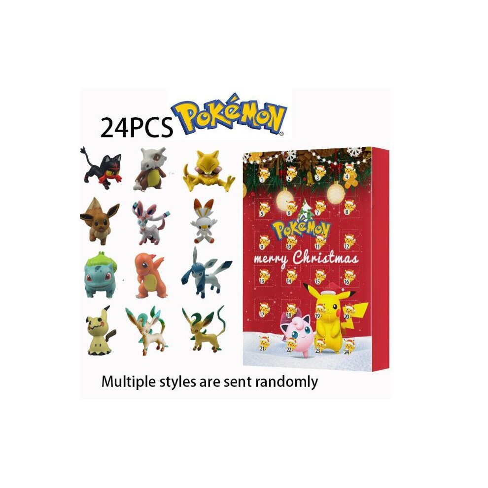 2023 to 2024 Pokemon Figure Theme Countdown Christmas Advent Calendars Red Figure Christmas Gifts For Kids