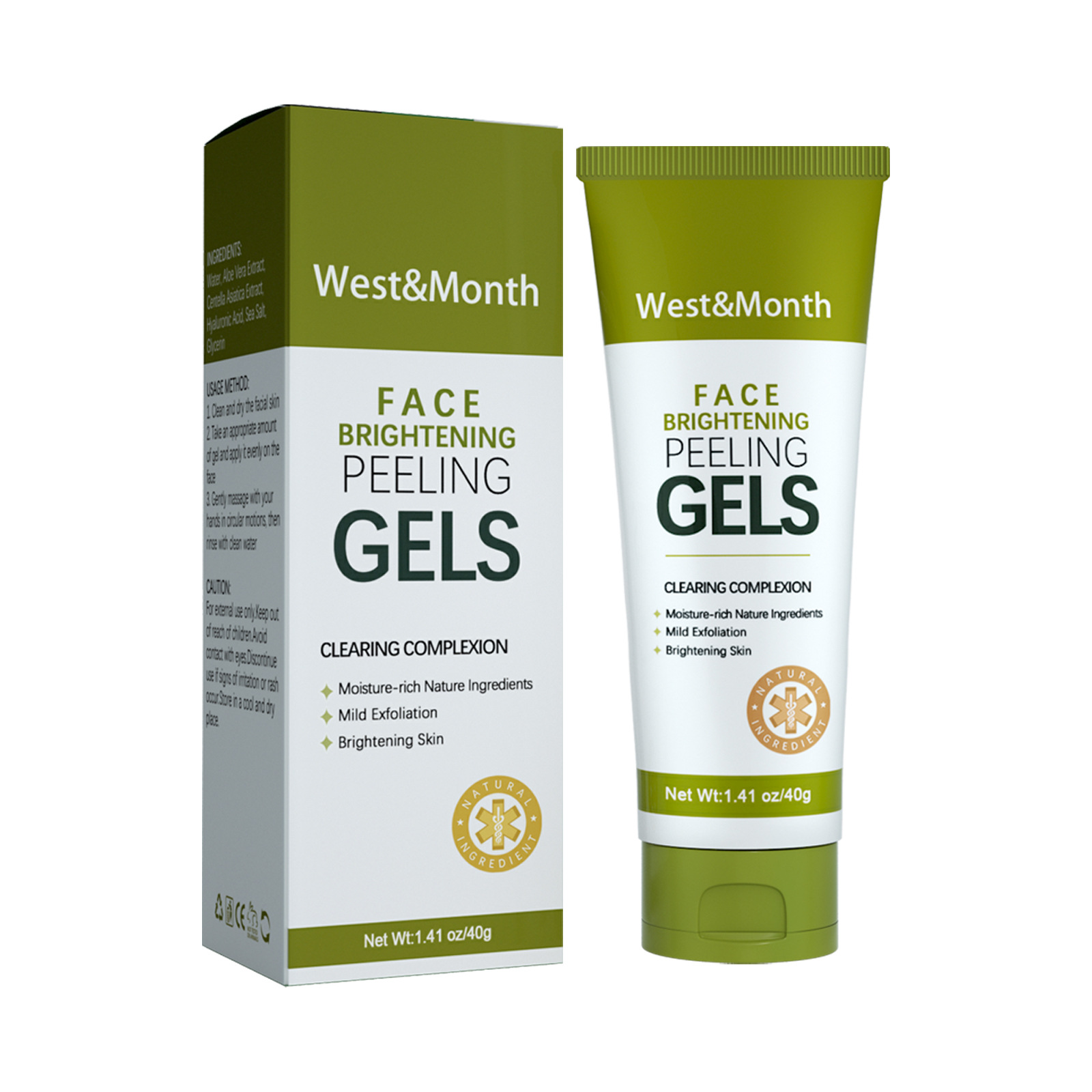 Face Brightening Peeling Gel Facial Exfoliator Cream Face Scrub Deep Remove Cleaning All Skin Types Moisturizing Brightening Nourishing Skin