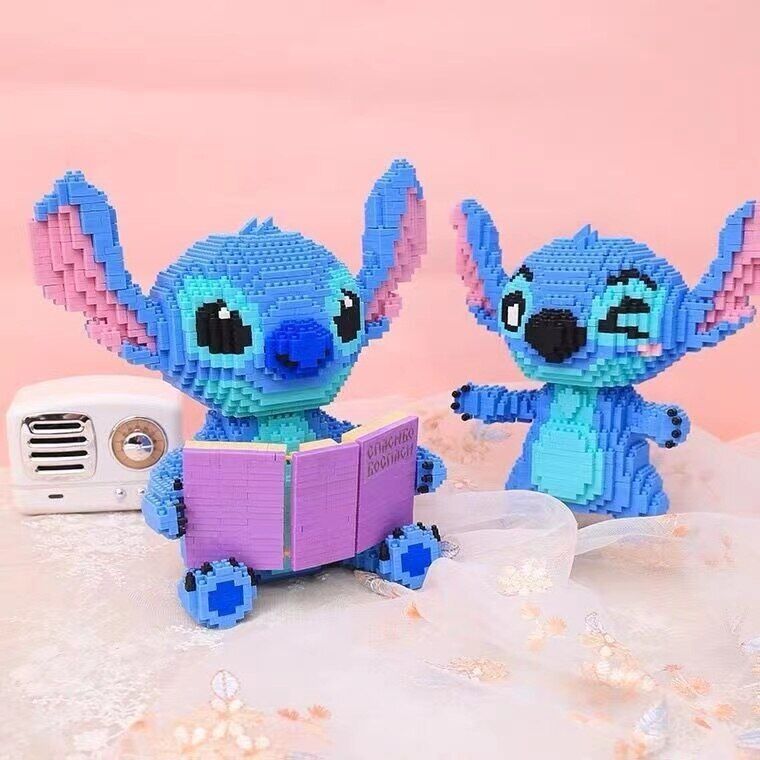 (Stitch 8001) Building Blocks Stitch Lilo Stitch Figure Cartoon Anime Model Building Bricks Puzzle Assembly DIY Toy Gift for Disney Fans Kids