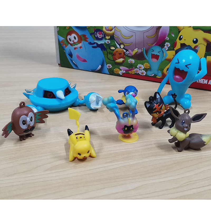 Pokemon Battle Figure Multi Pack Pikachu Eevee Wobbuffet Toys Gifts for Kids 8pcs Set