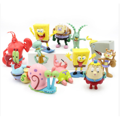 12pcs Spongebob Patrick Cartoon Figure Toy