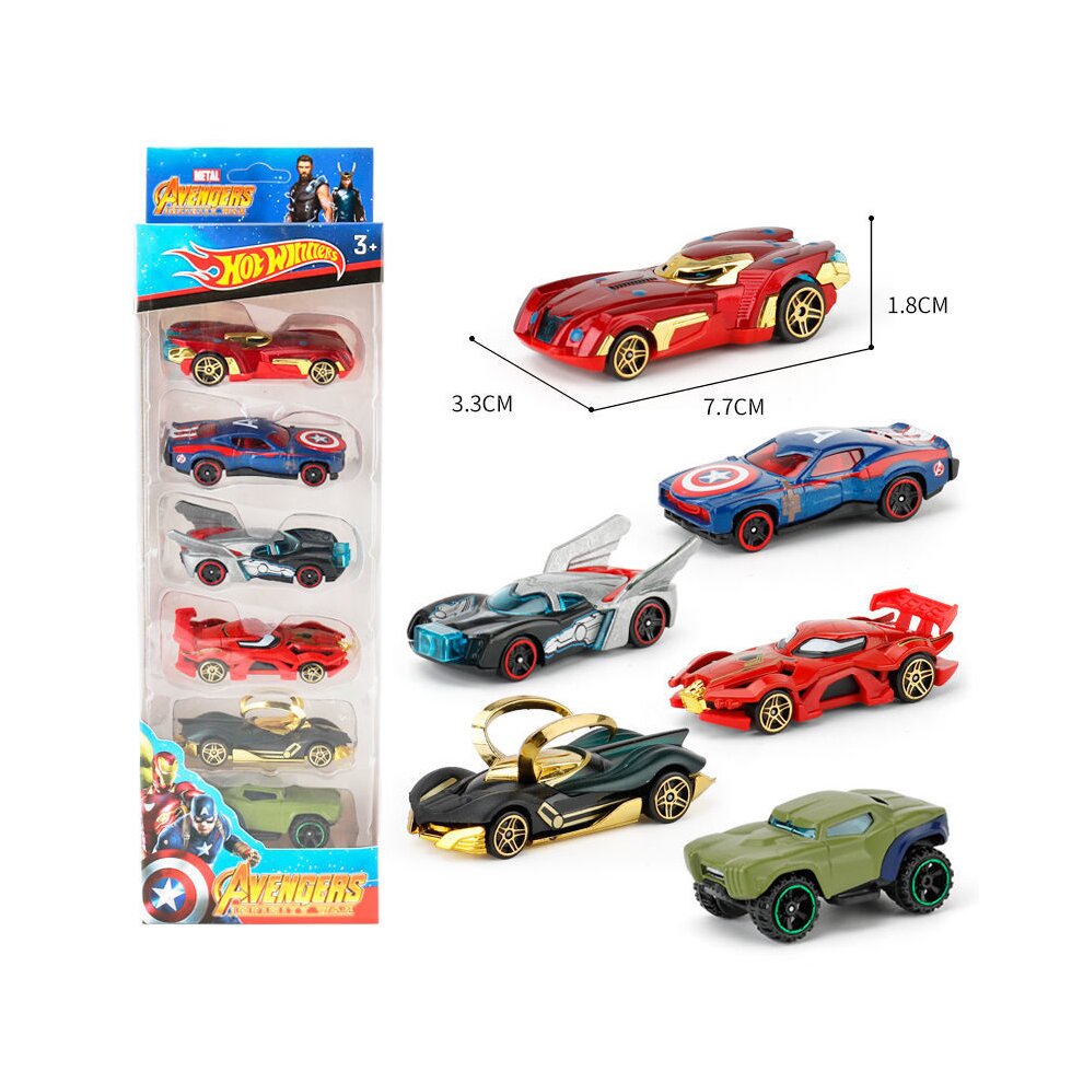 Kids Toys Gift Car Set Avengers Alloy Car Set Racing Car 6PCS
