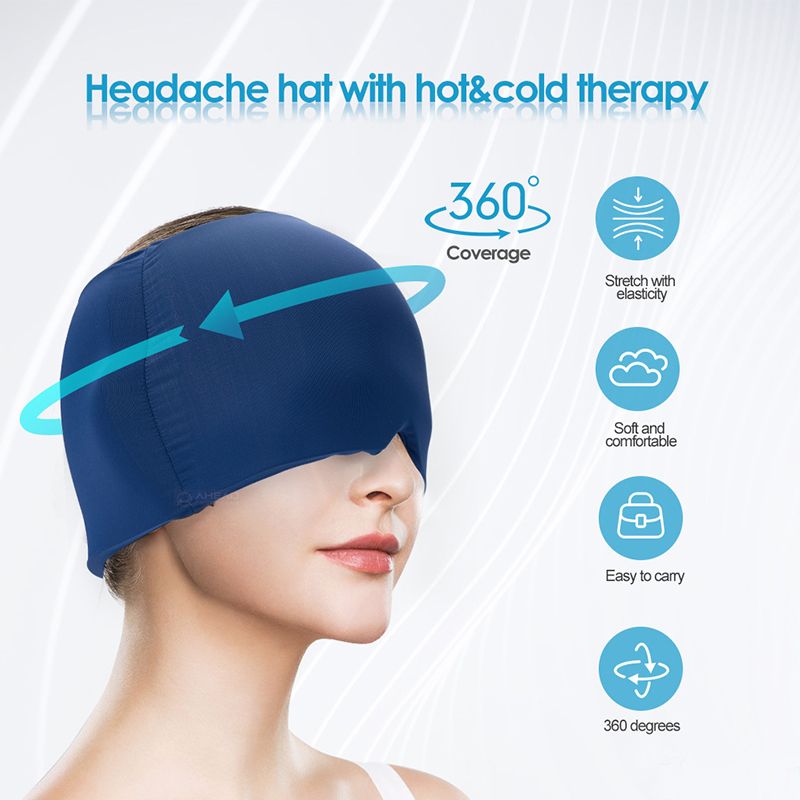 8mm Headache and Migraine Hat Hot and Cold Therapy for Puffy Eyes Tension Sinus and Stress Relief