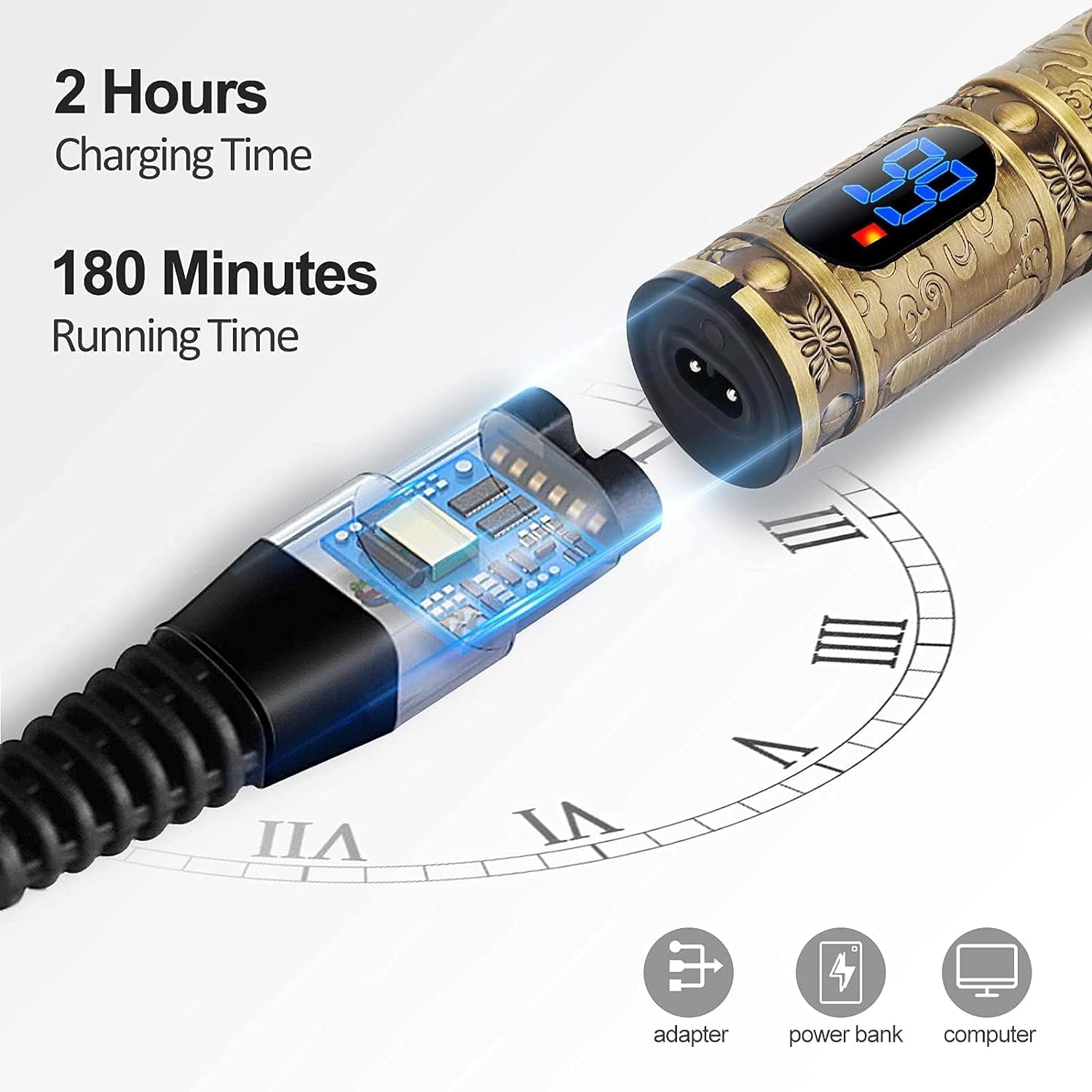 Hair Clippers Men Professional Beard Trimmer, Cordless Electric Self Hair Clippers Precision Outlining Trimmer Smooth Clipping Sharp Shavers Gifts