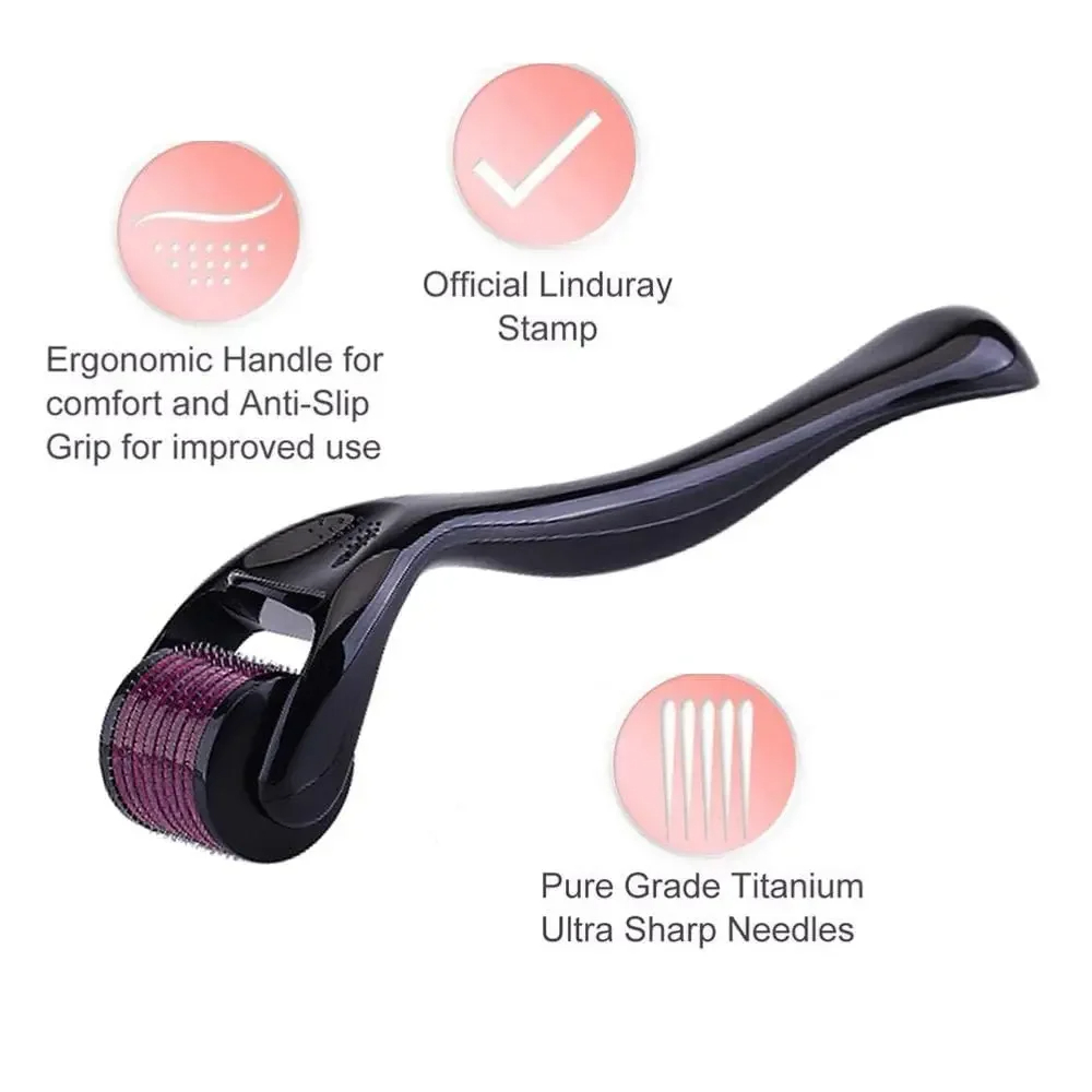 (540 Microneedle Roller 0.25mm) Titanium Microneedle Derma Roller Skin Care for Face Facial Wrinkles Hair Loss Stretch Marks Hair Regrowth Micro Needles Microneedling Derma Needling
