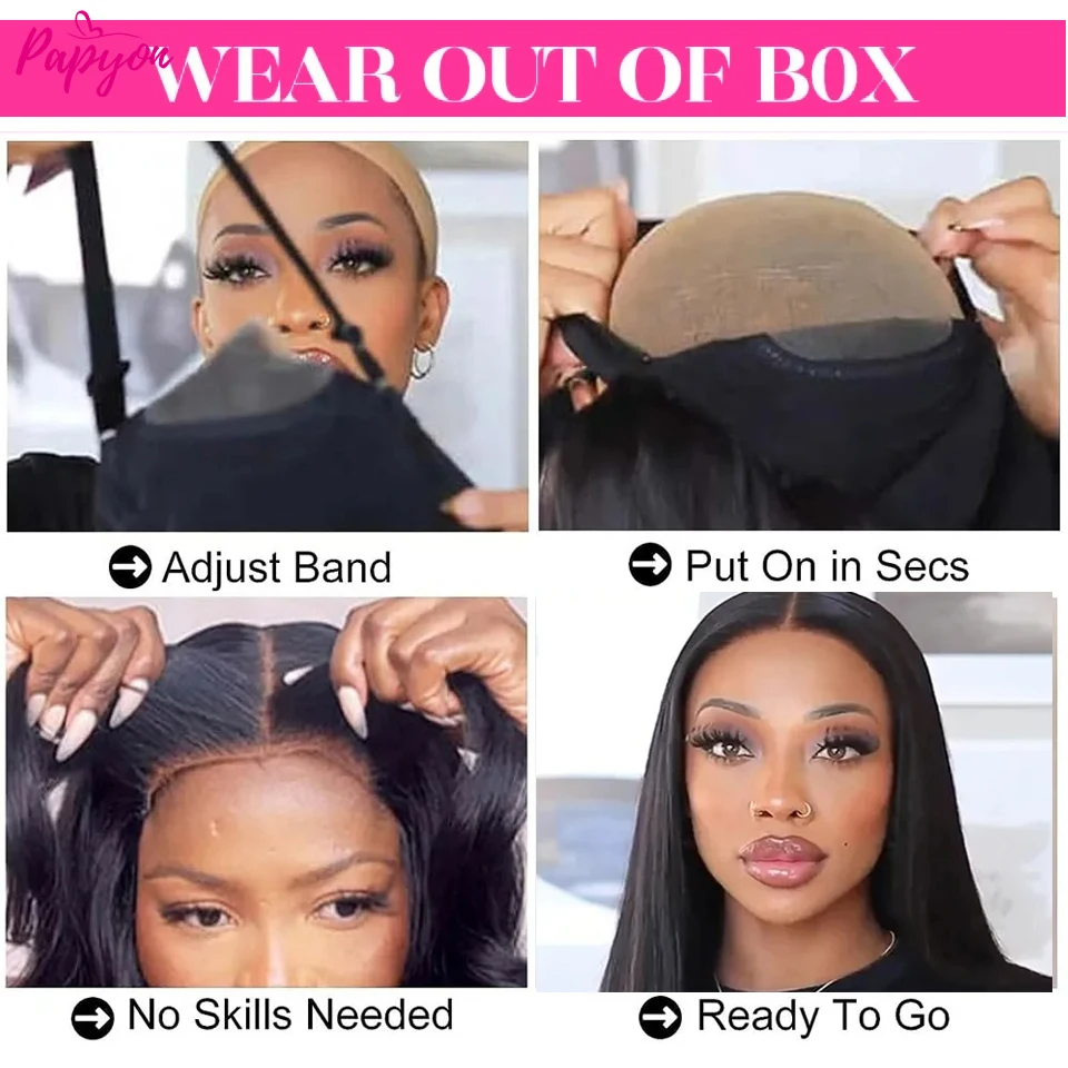 (10 inch BOB) Quick Go Bob Wigs For Women Human Hair 28 30 32 Inch Straight Glueless Wig Ready To Go Human Hair Wigs Pre Cut Lace Wig 180 Percent Density