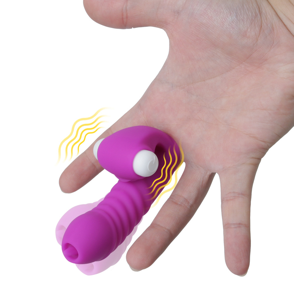 (Purple) Vibrator Dildo Finger Sleeve Female Masturbator Clit Stimulate Tongue Licking Massager Anal Plug Vagina Erotic Exotic Accessories Sex Toys For Women Age 18