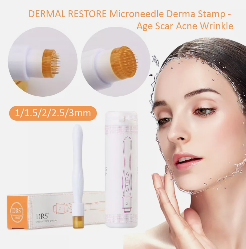 (0.2mm) DRS 40 Needle Titanium Derma Stamp Micro Needling Professional Therapy System Seal Needle for Face Skin Care Scalp Hair Beard Growth Beauty Equipment Tool