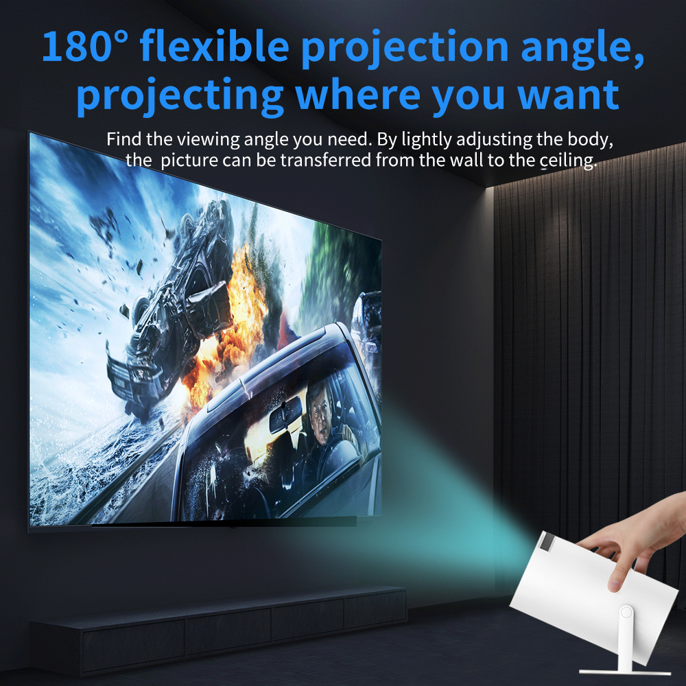 Wifi Projector Mini Gaming Projector with 2 Wireless Controllers 4K Android Bluetooth Mini Projectors Smart Portable Home Theater for Outdoor
