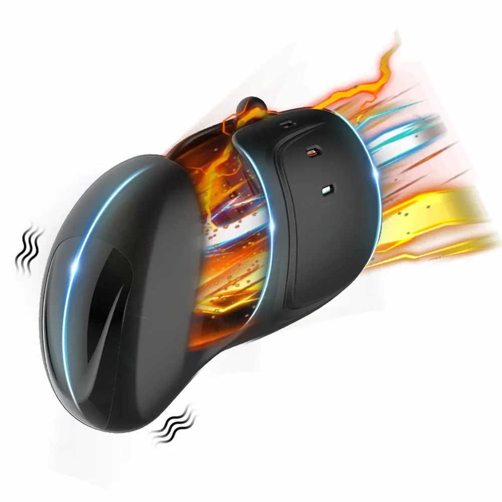 Glans Stimulate Male Masturbator Adult Sex Toys Men Oral Climax Penis Trainer Massage Vibrator Delay Training Ejaculation Cock Ring Automatic 10 Modes