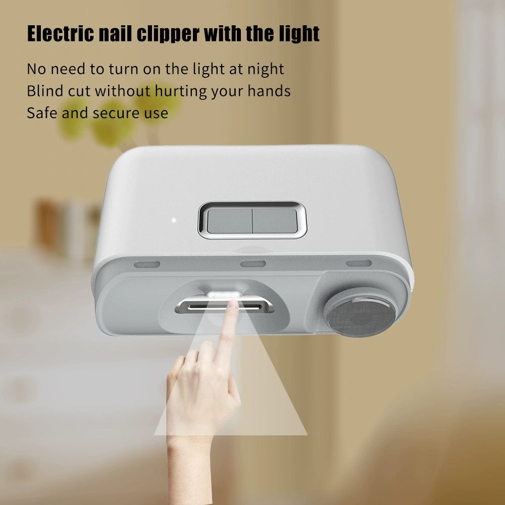2 in 1 Electric Nail Clipper Polishing USB Rechargeable Nail Trimmer Automatic Nail Cutter Toe Scissors Lighting For Baby Adult