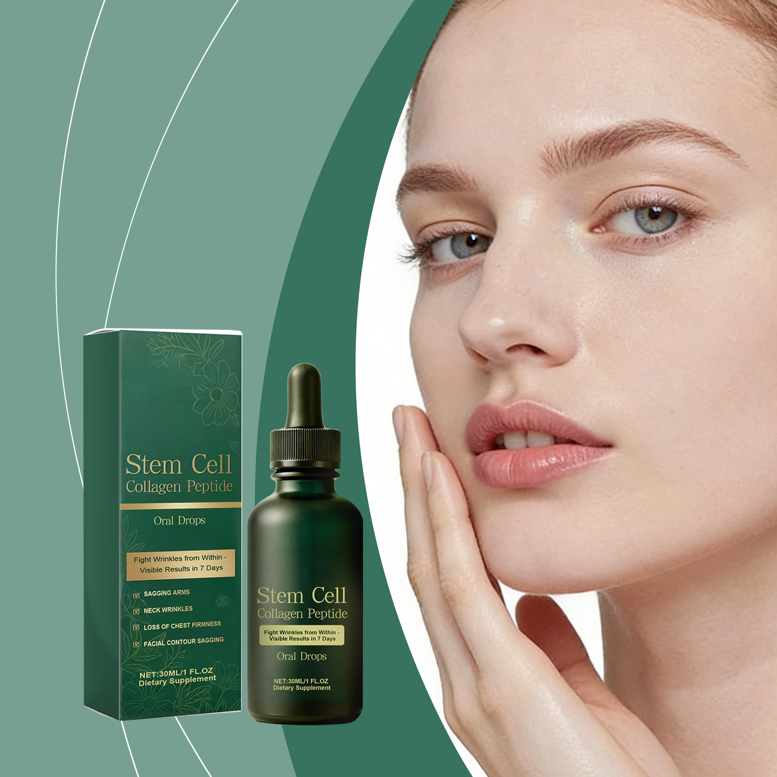 Stem Cell Collagen Peptide Oral Drops 30ml Natural Herbal Extracts