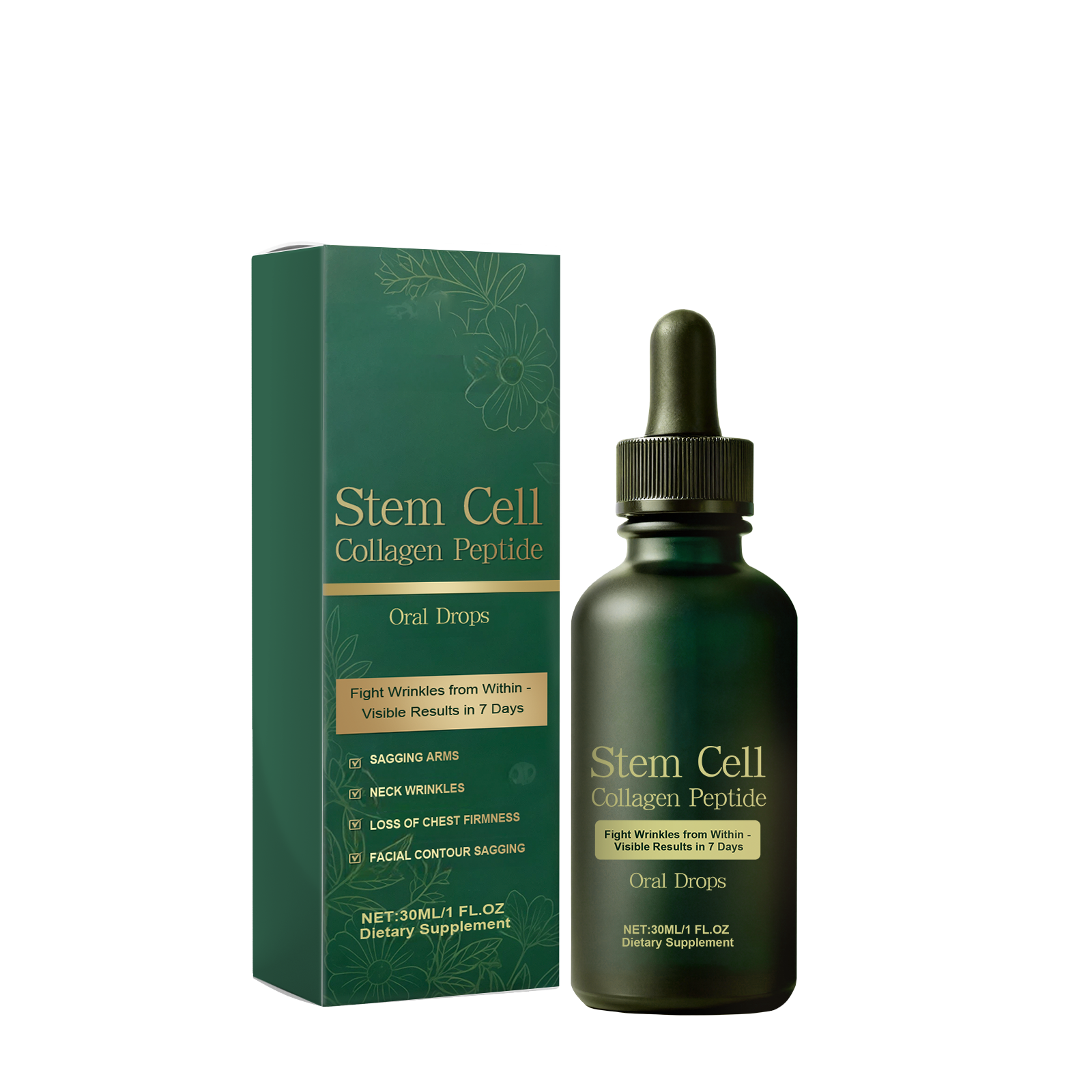 Stem Cell Collagen Peptide Oral Drops 30ml Natural Herbal Extracts