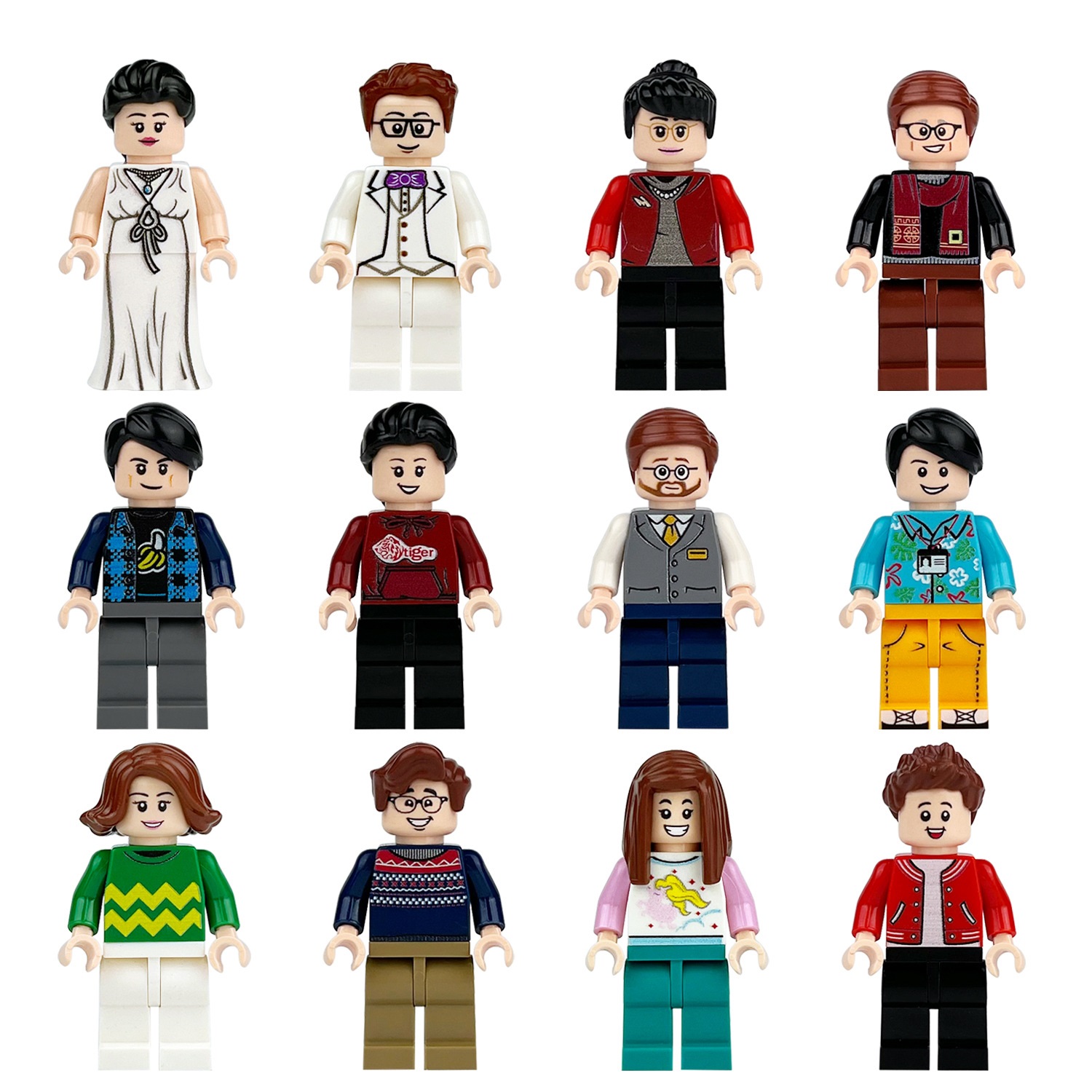 (8 Pcs Professions C) Mini Figures Toys Different Professions with Different Clothes Building Blocks Role Play Collection Happy Playset Gifts for Kids