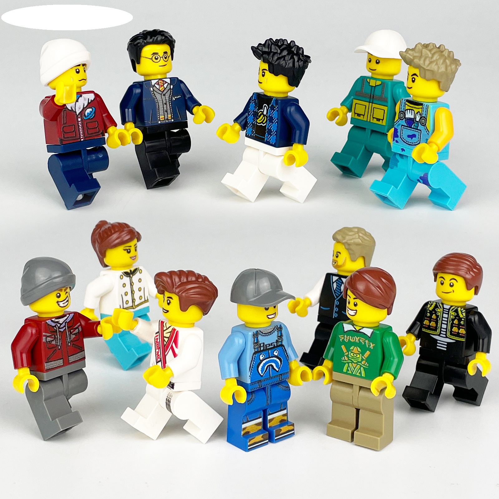 (8 Pcs Professions C) Mini Figures Toys Different Professions with Different Clothes Building Blocks Role Play Collection Happy Playset Gifts for Kids