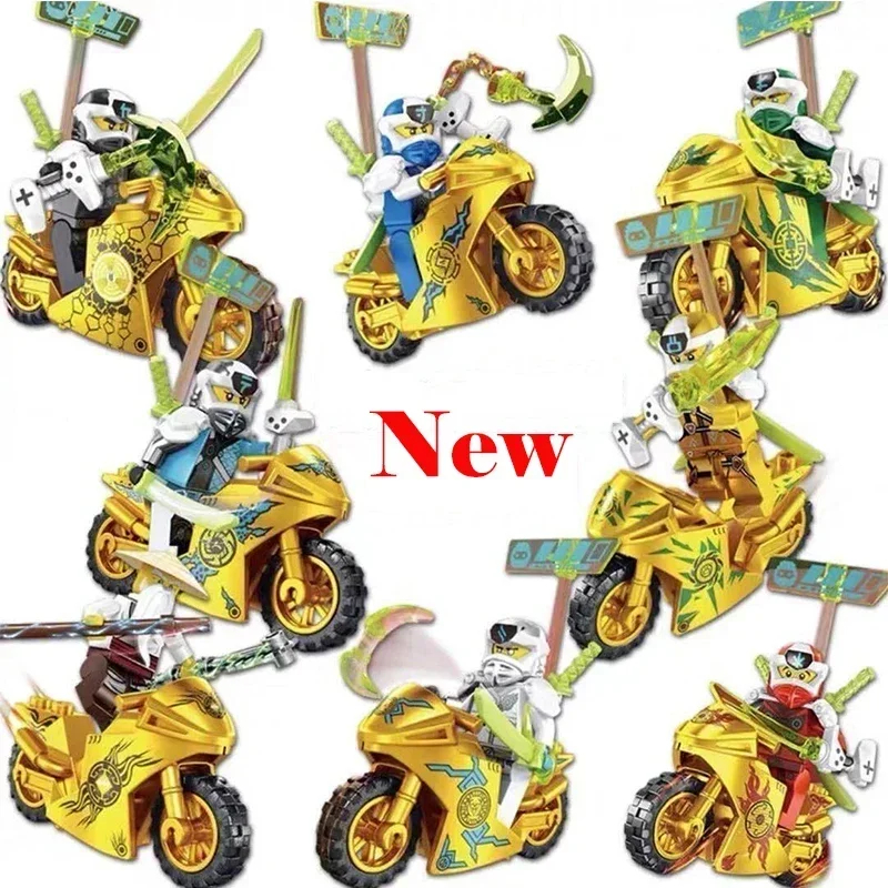 (8 PCS C) Anime Characters Ninja Mini Figures Ultra Violet Pyro Snake Building Blocks Kid Toys Christmas Gifts