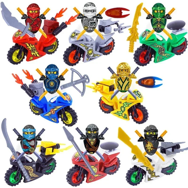 (8 PCS C) Anime Characters Ninja Mini Figures Ultra Violet Pyro Snake Building Blocks Kid Toys Christmas Gifts