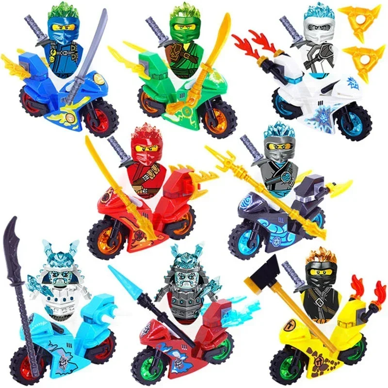 (8 PCS C) Anime Characters Ninja Mini Figures Ultra Violet Pyro Snake Building Blocks Kid Toys Christmas Gifts