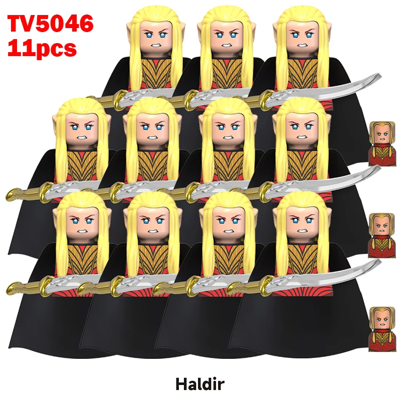 (Style J) 11pcs Medieval Elf Figures Orc Army Soldiers Vargr Raider Knights Building Blocks Bricks DIY Assemble War Toy Gifts for Kids Boy