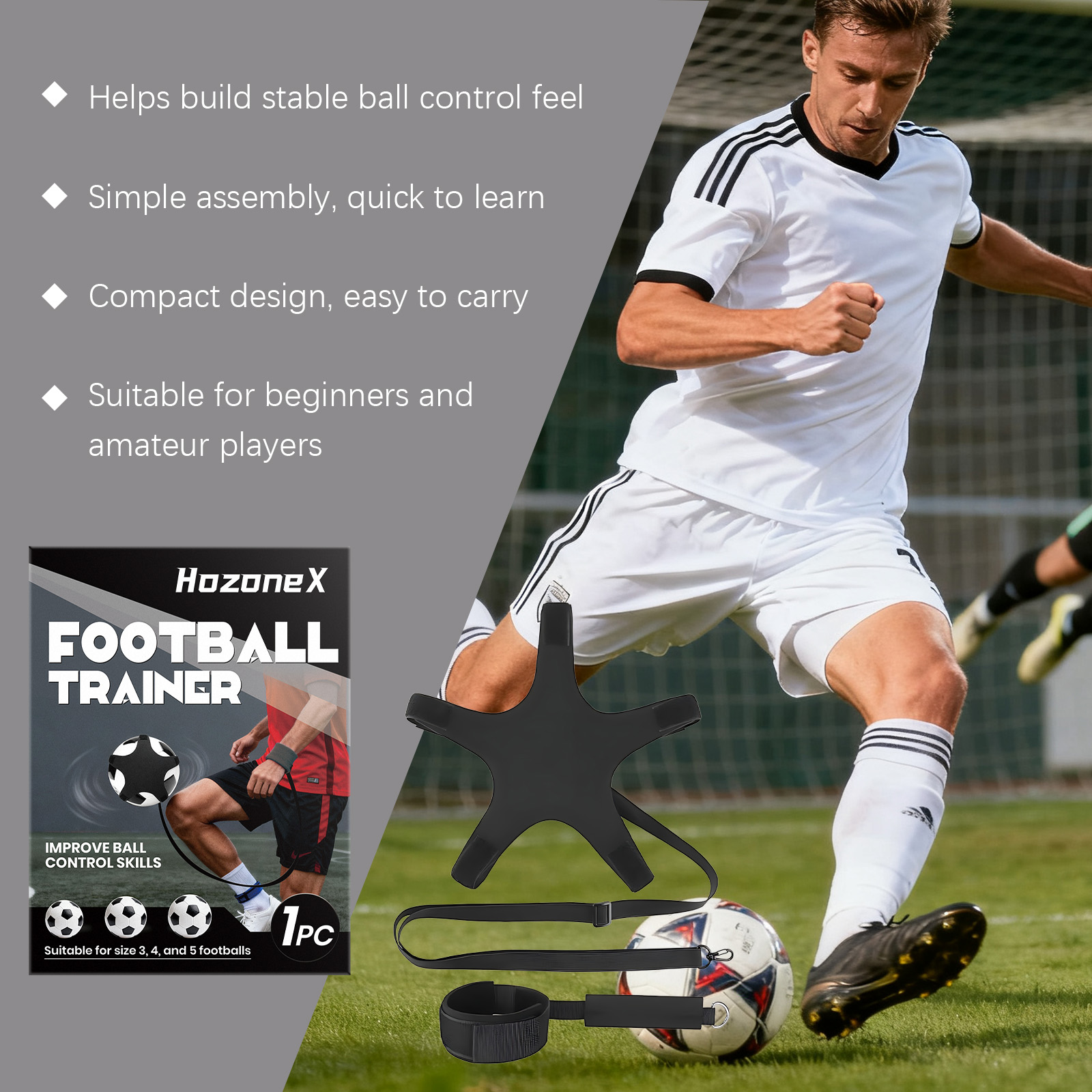Soccer Ball Trainer Practice Tool with String Adjustable Wristband Practice Training Aid for Boys Girls Indoor Backyard School ﻿