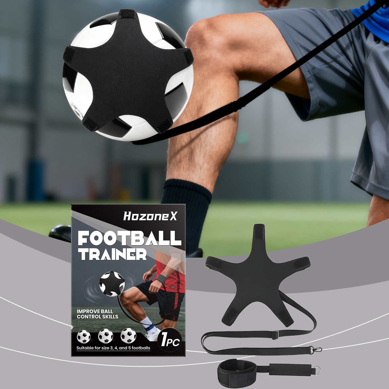 Soccer Ball Trainer Practice Tool with String Adjustable Wristband Practice Training Aid for Boys Girls Indoor Backyard School ﻿