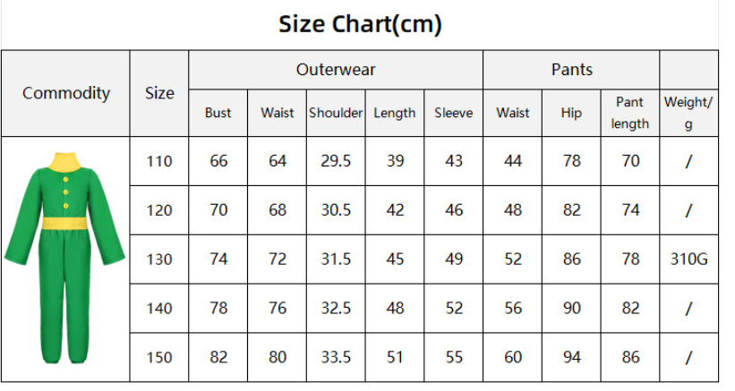 (150C) Kids Little Prince Costume Set Boys Stage Performance Outfit for Halloween Party Cosplay Roleplay