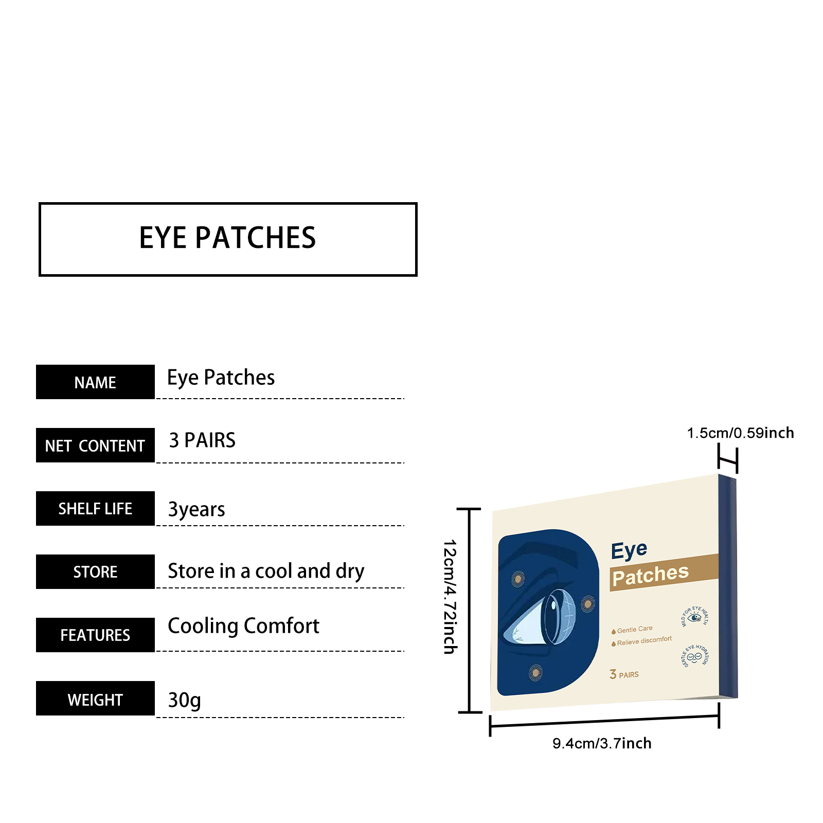 Cool Eye Patch Gentle Nourishing Moisturizing Comfort Portable Daily Care Household Essential Eye Protection Sticker