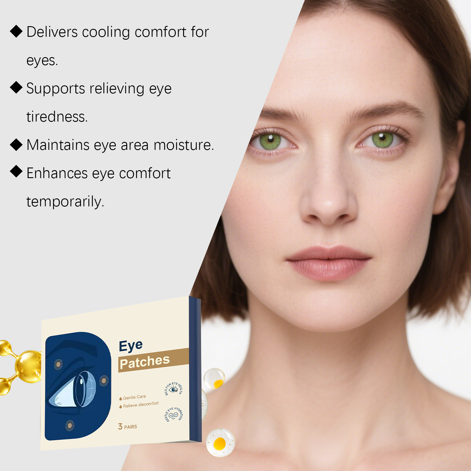 Cool Eye Patch Gentle Nourishing Moisturizing Comfort Portable Daily Care Household Essential Eye Protection Sticker