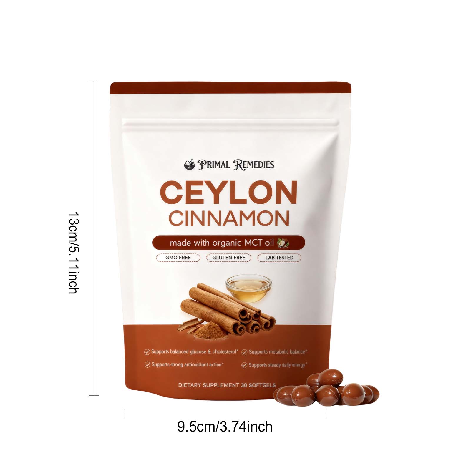Cinnamon Soft Capsules Mild Formula Dietary Supplement Nourish Body Energy Comfort Balance Daily Body Care Nutritional Softgel Health Support