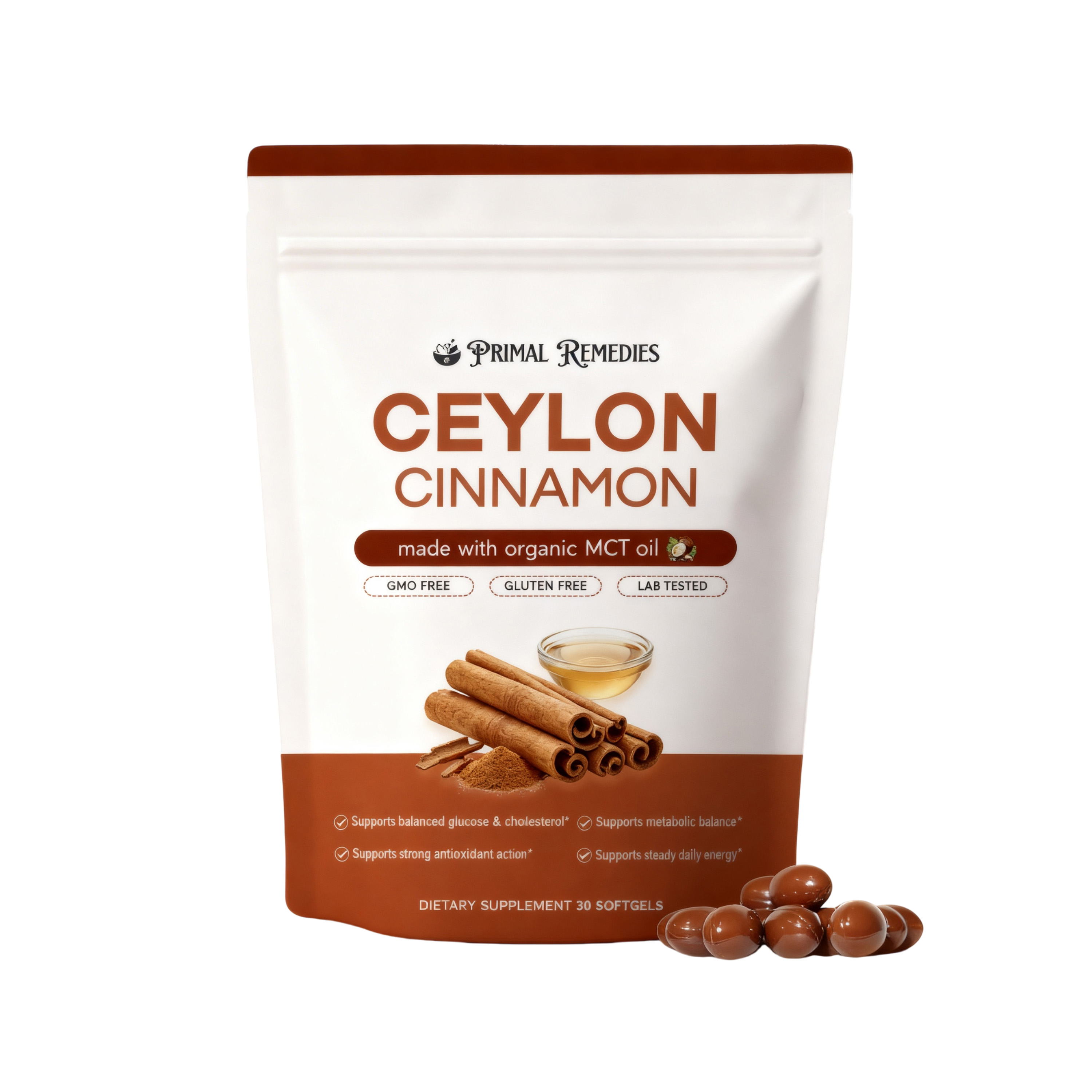 Cinnamon Soft Capsules Mild Formula Dietary Supplement Nourish Body Energy Comfort Balance Daily Body Care Nutritional Softgel Health Support