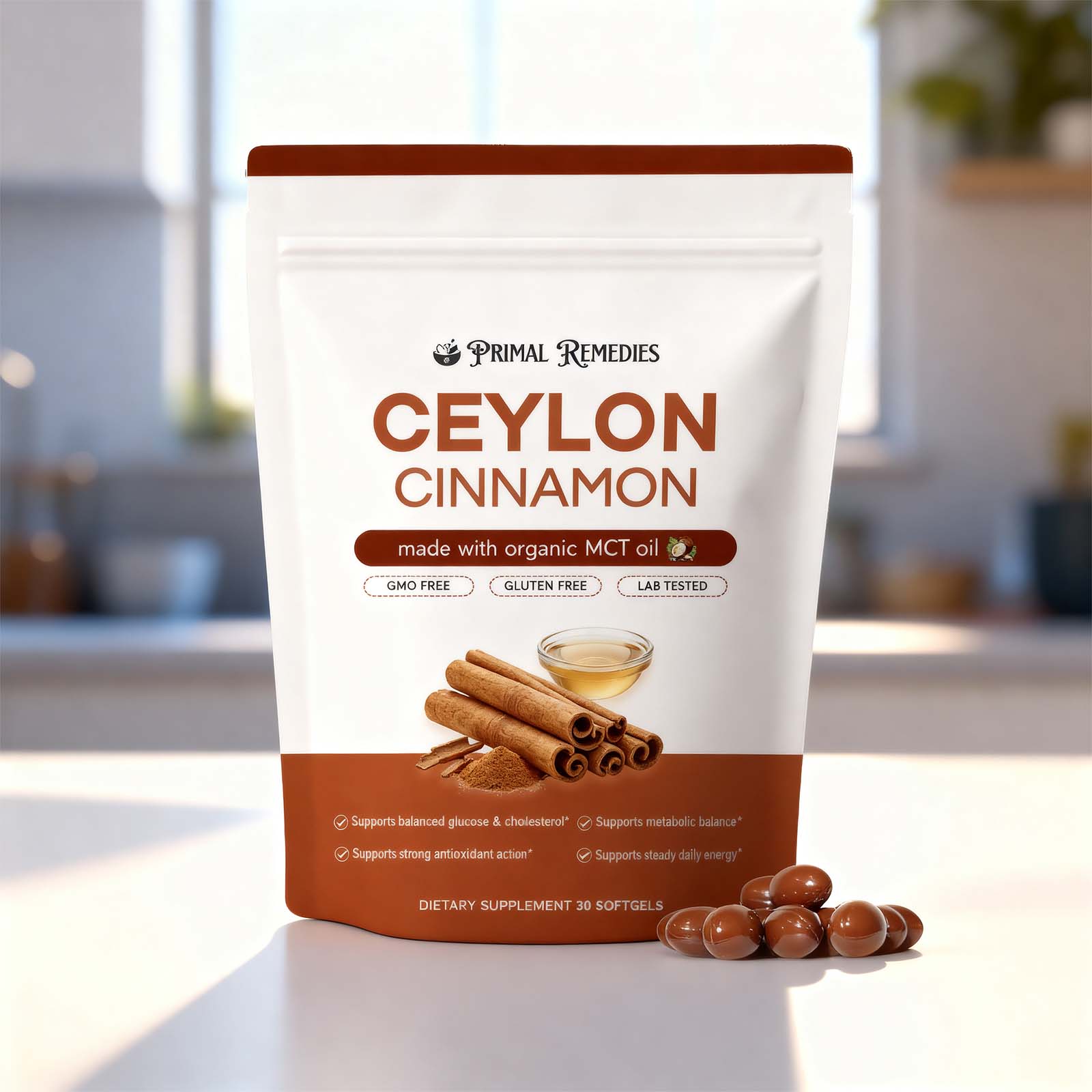 Cinnamon Soft Capsules Mild Formula Dietary Supplement Nourish Body Energy Comfort Balance Daily Body Care Nutritional Softgel Health Support