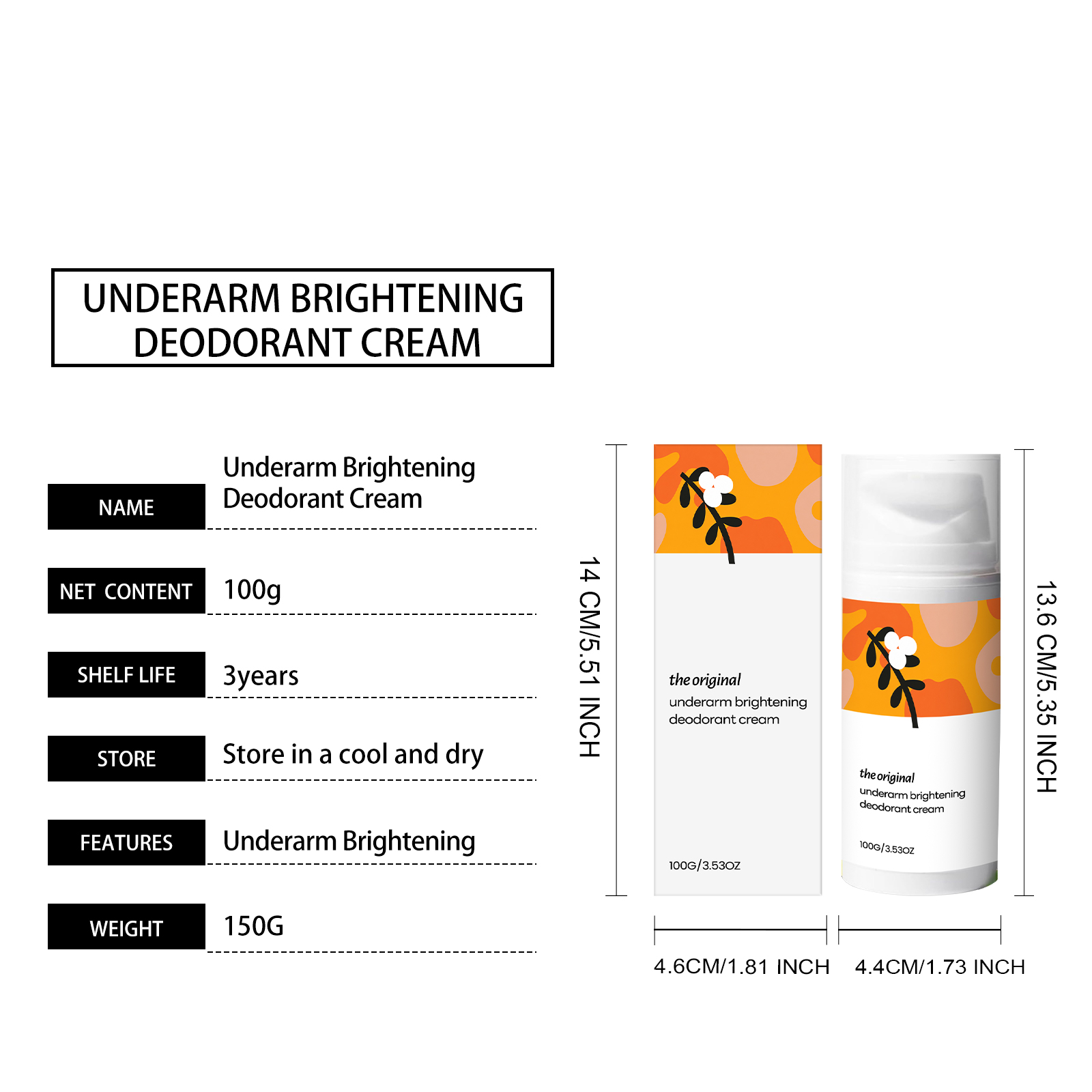 Underarm Brightening Cream Moisturizing Hydrating Softening Delicate Bright Mild Smooth Quick Absorb Skin Care Body Complexion