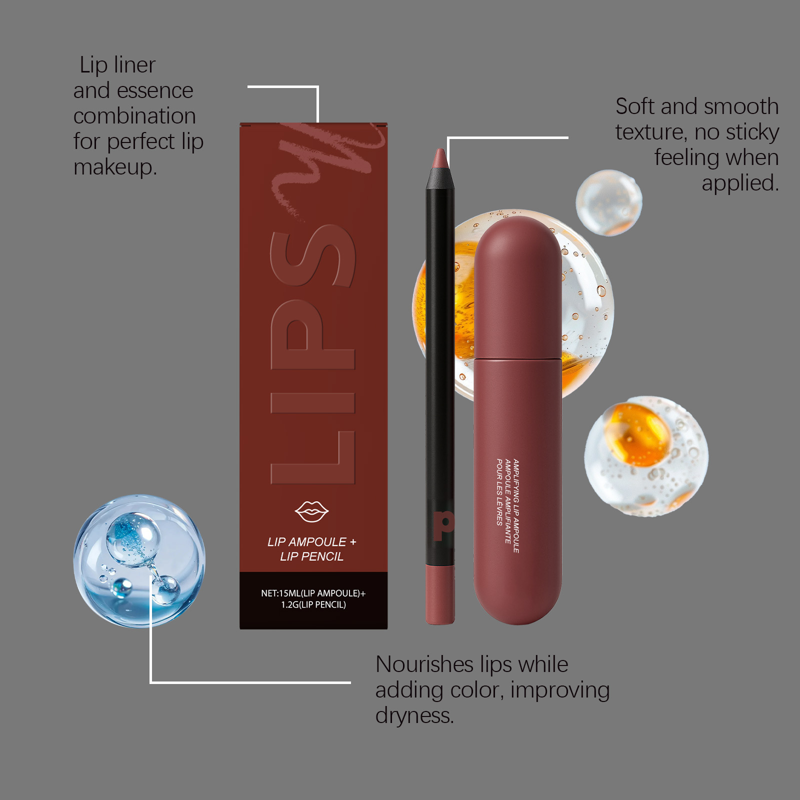 Moisturizing Lip Gloss Liner Pen Hydrating Nourishing Rich Color Natural Finish Caramel Cotton Lip Makeup Cosmetic Care