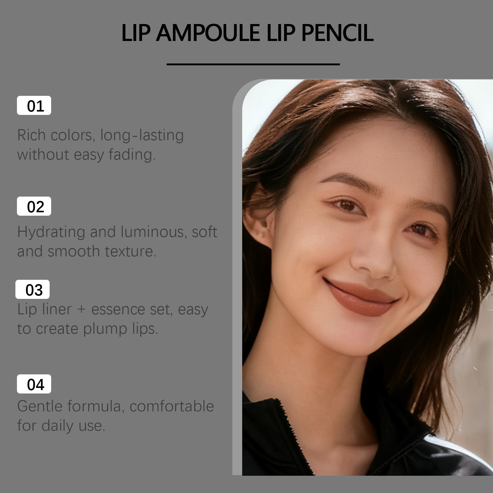 Moisturizing Lip Gloss Liner Pen Hydrating Nourishing Rich Color Natural Finish Caramel Cotton Lip Makeup Cosmetic Care