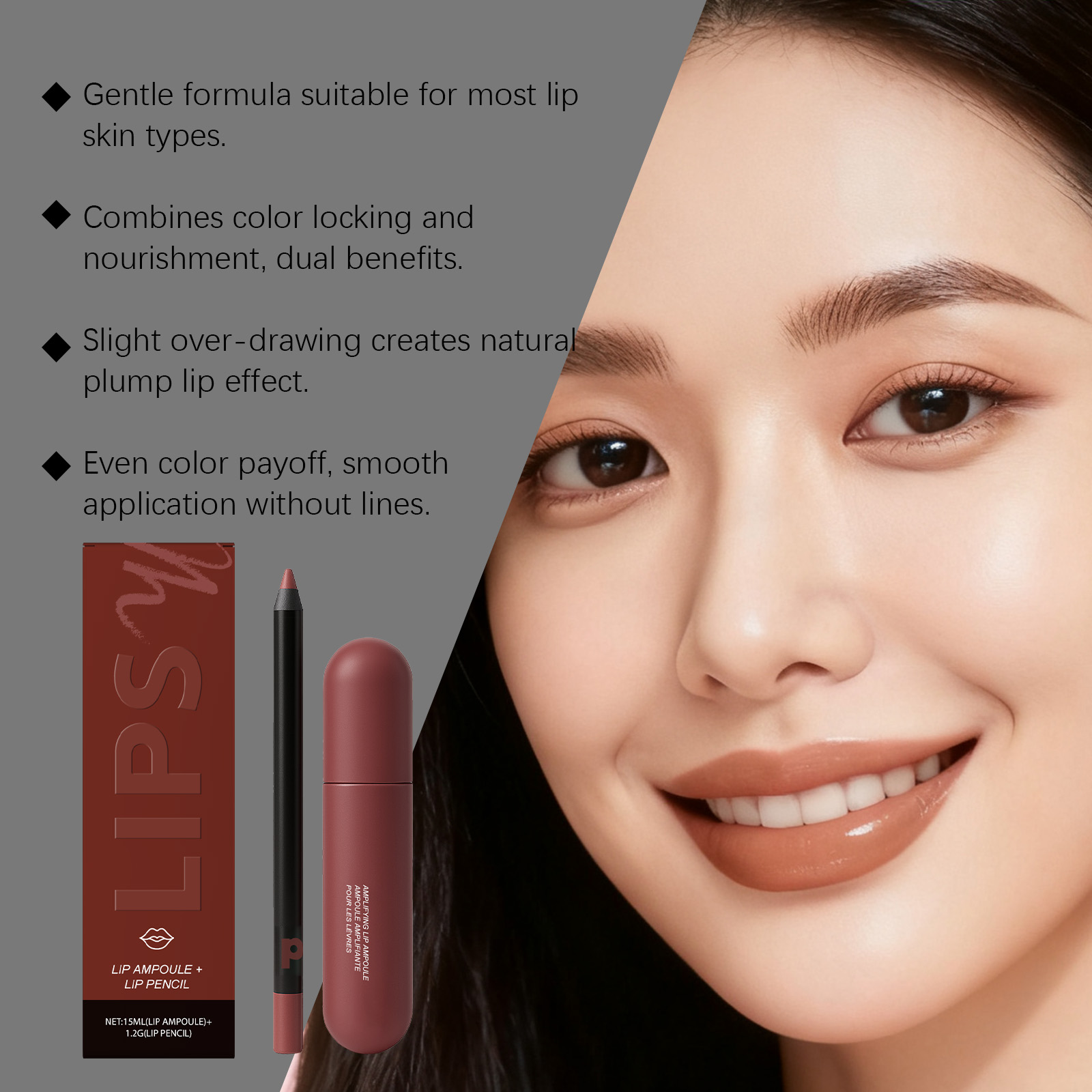 Moisturizing Lip Gloss Liner Pen Hydrating Nourishing Rich Color Natural Finish Caramel Cotton Lip Makeup Cosmetic Care