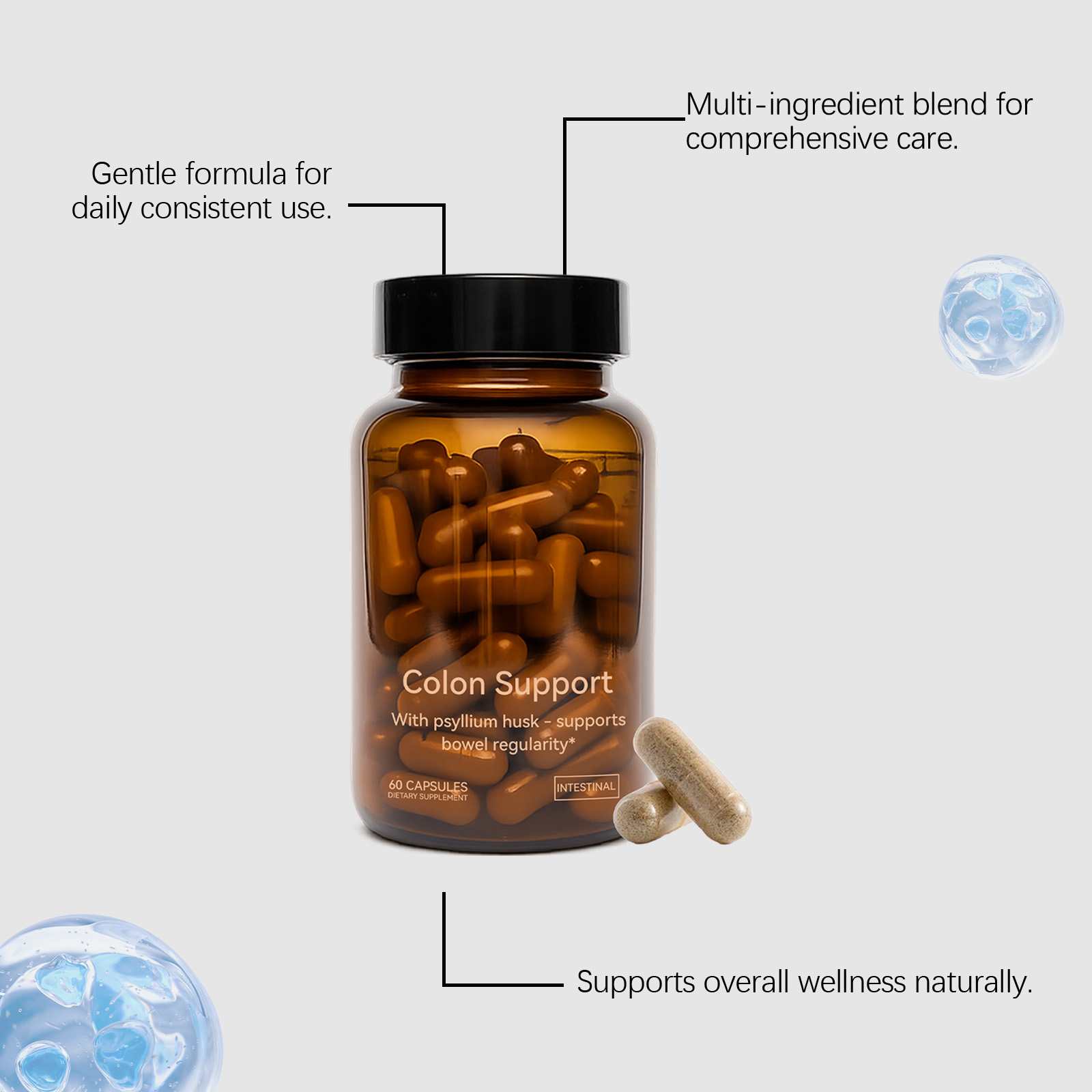 Intestine Care Capsules Mild Protect Comfort Daily Nutrition Supplement Convenient Body Maintenance For Human Gut Health Support